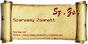 Szarvasy Zsanett névjegykártya