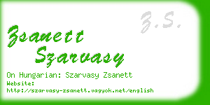 zsanett szarvasy business card